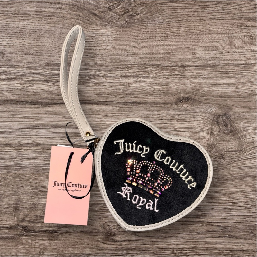 Juicy Couture Black and White Heart Clutch